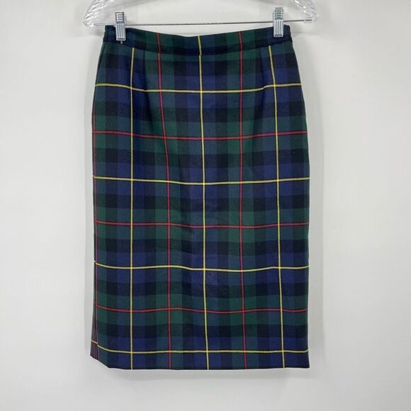 O'Neil of Dublin Plaid Irish Wool Midi Skirt Multicolor Womens Size 8P - Picture 1 of 7